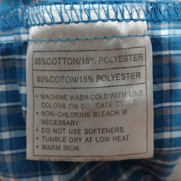 Ariat Professional Series Short Sleeve‎ Blue Plaid size Medium Western Rodeo - Picture 4 of 8